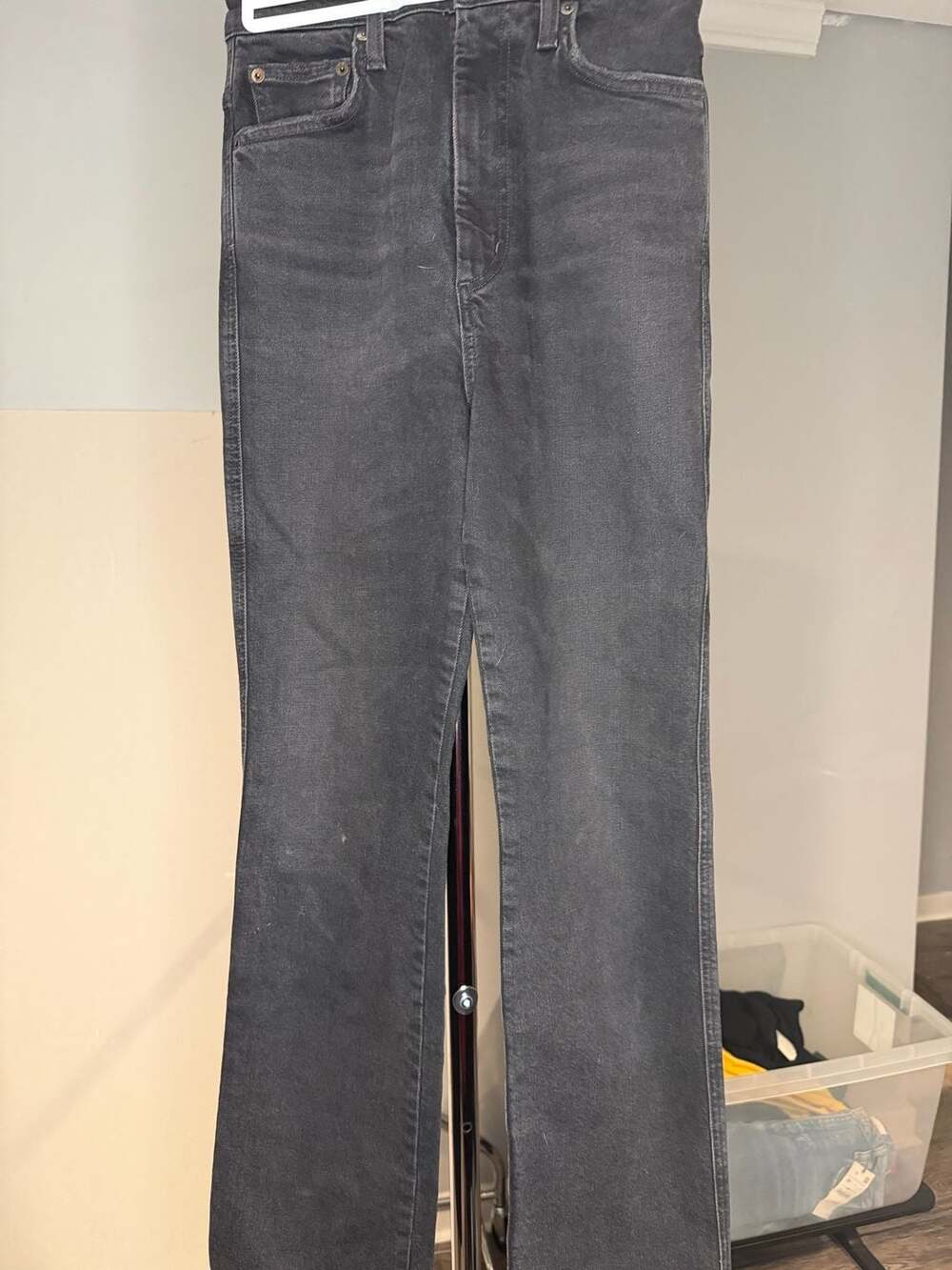 AGOLDE Women's Black Denim High-Rise Straight Leg Jeans Size 25